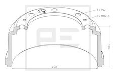 Brzdový buben PE Automotive 036.417-00A